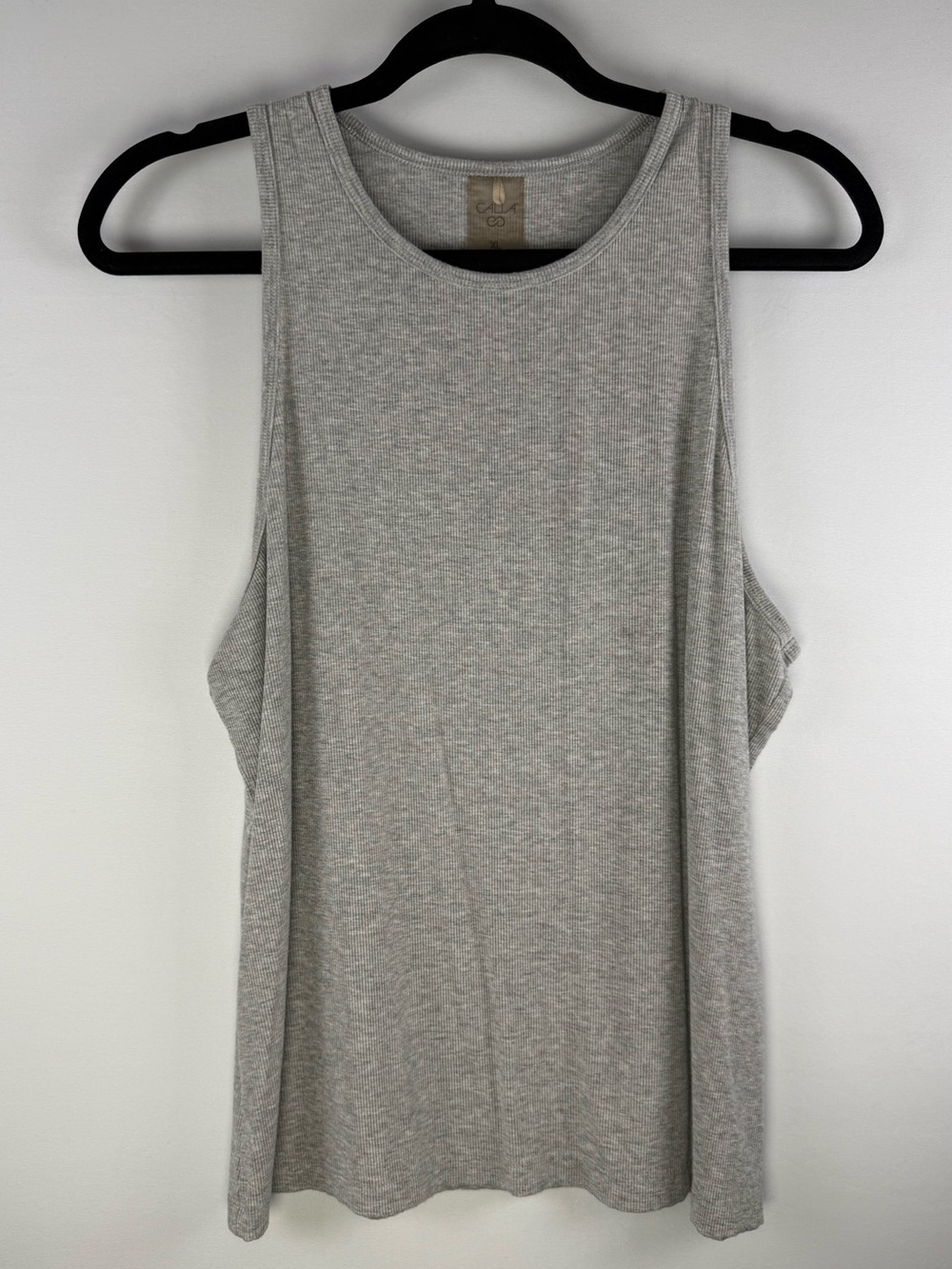 CALIA Women’s Ribbed Tank Top, Color: Gray, Size: XL